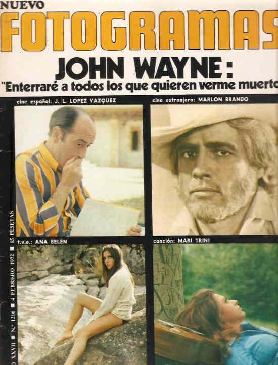 FOTOGRAMAS magazine cover Issue 1216 4 February 1972