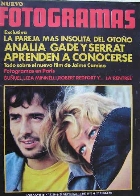 FOTOGRAMAS magazine cover Issue 1250 29 September 1972