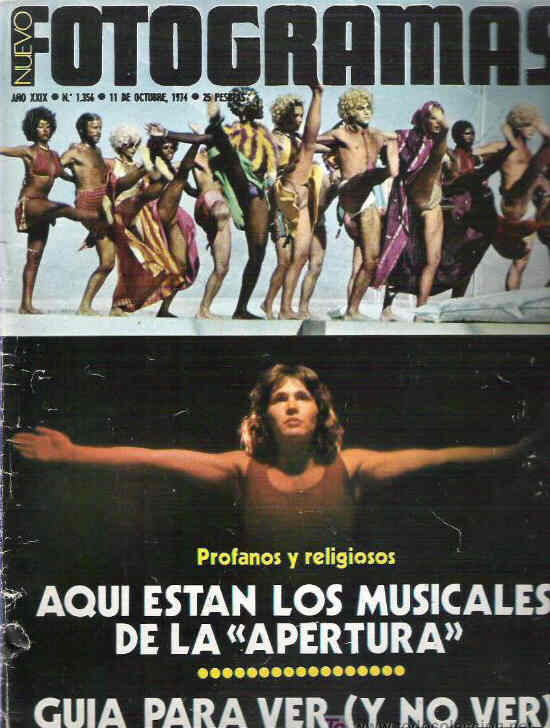 FOTOGRAMAS magazine cover Issue 1356 11 October 1974