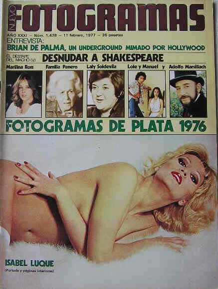 FOTOGRAMAS magazine cover Issue 1478 11 February 1977