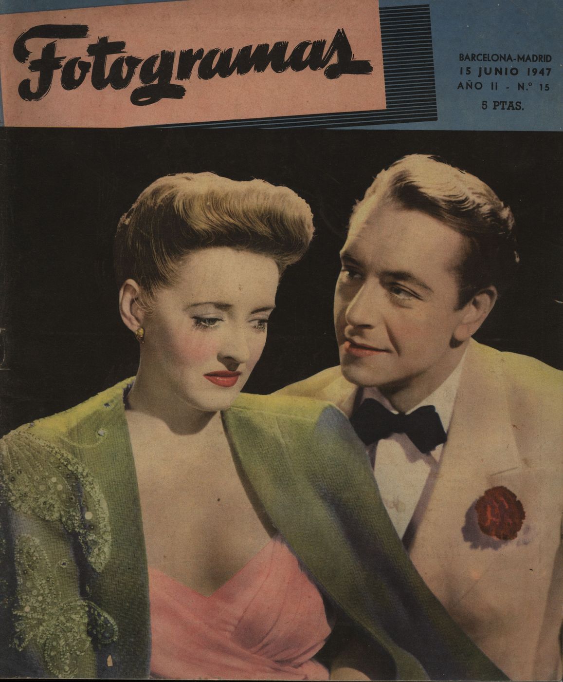 FOTOGRAMAS magazine cover Issue 15 15 June 1947