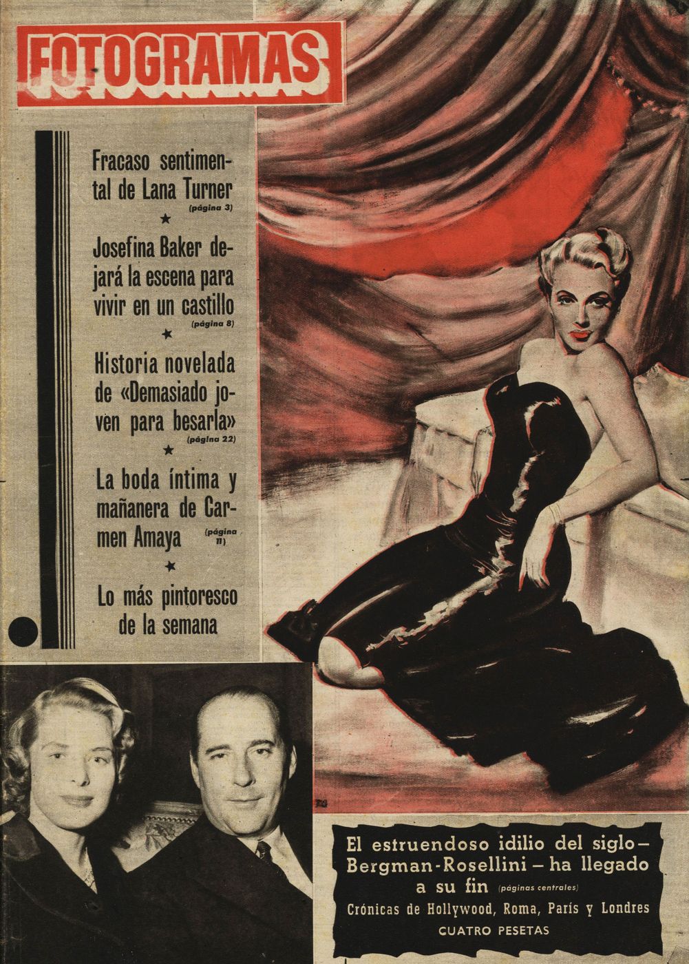 FOTOGRAMAS magazine cover Issue 154 26 October 1951
