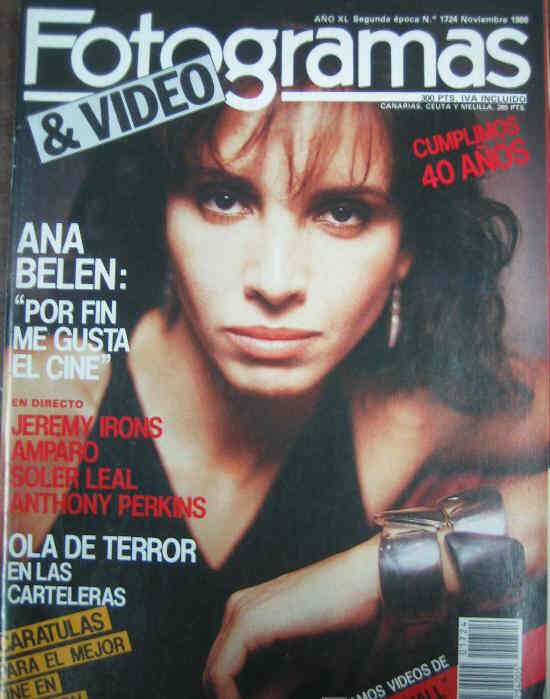 FOTOGRAMAS magazine cover Issue 1724 November 1986