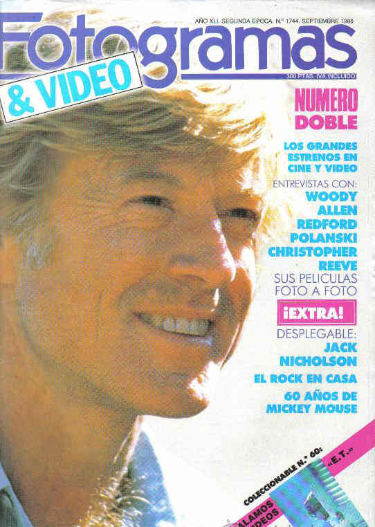 FOTOGRAMAS magazine cover Issue 1744 September 1988