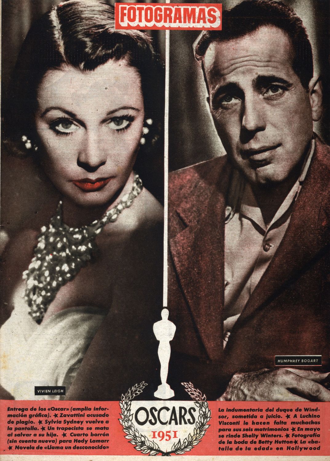 FOTOGRAMAS magazine cover Issue 176 28 March 1952
