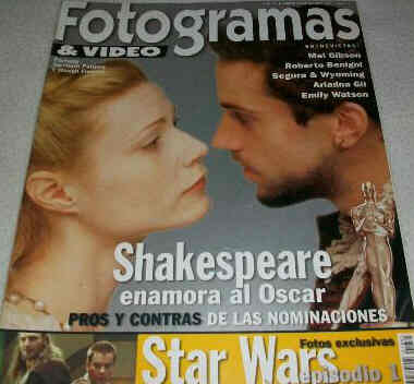 FOTOGRAMAS magazine cover Issue 1865 March 1999