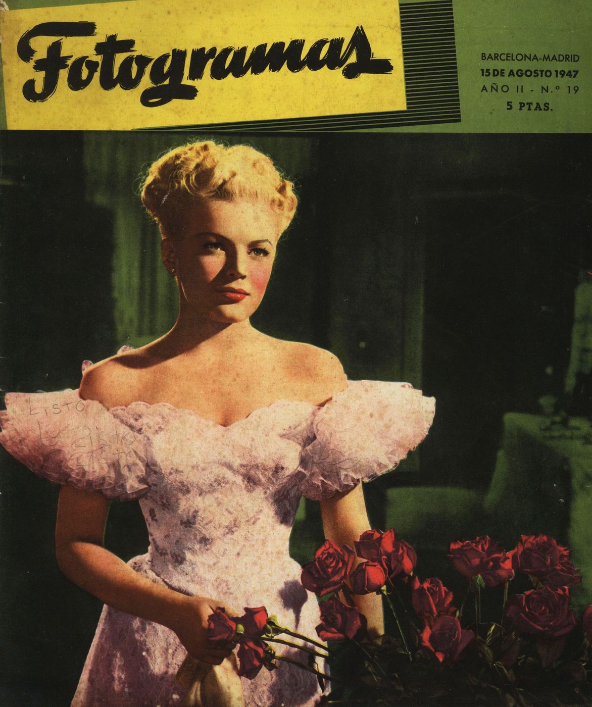 FOTOGRAMAS magazine cover Issue 19 15 August 1947