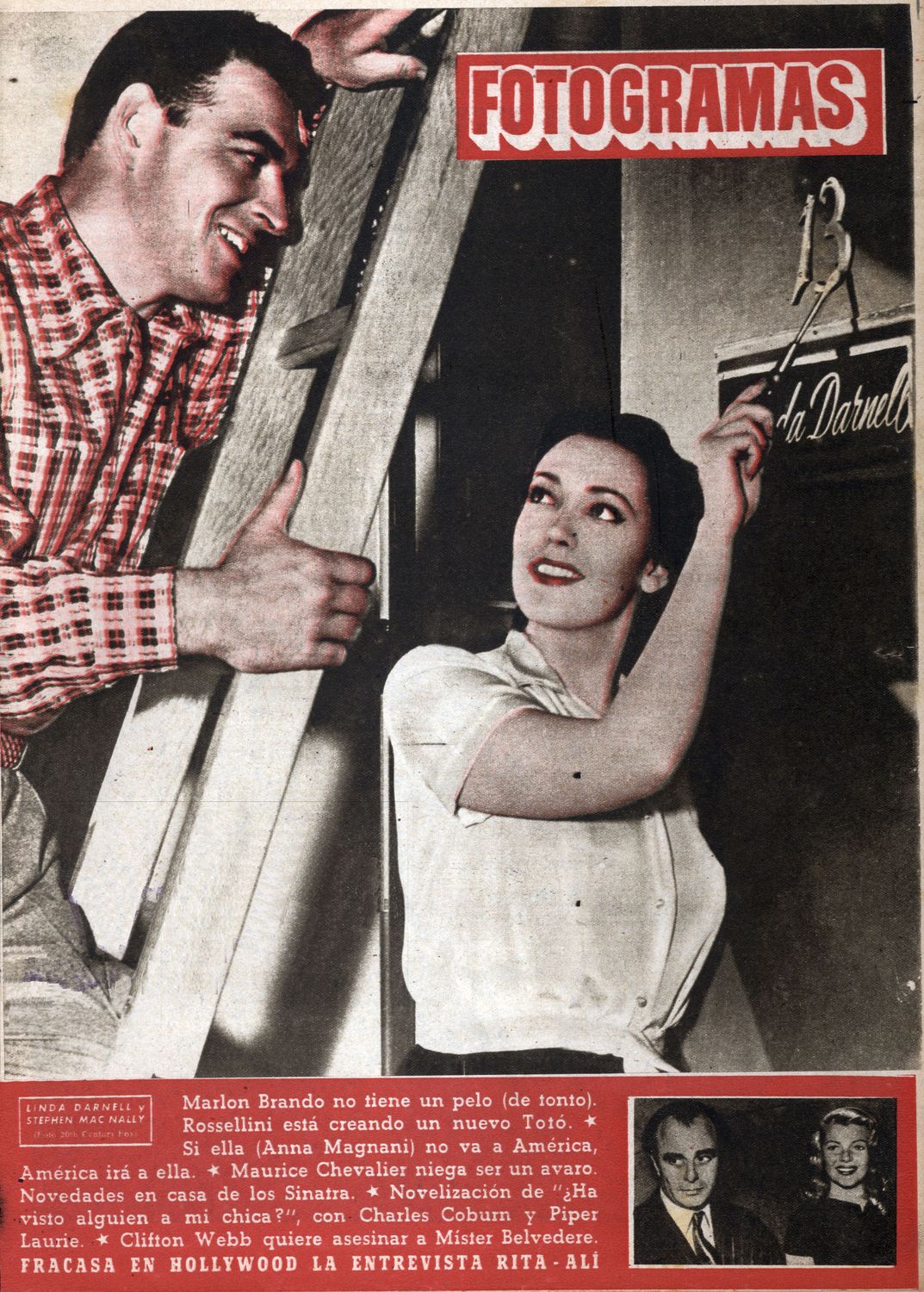 FOTOGRAMAS magazine cover Issue 196 22 August 1952