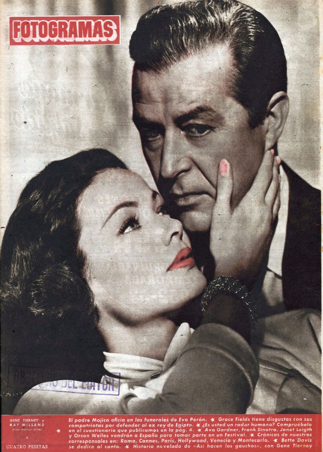 FOTOGRAMAS magazine cover Issue 198 5 September 1952