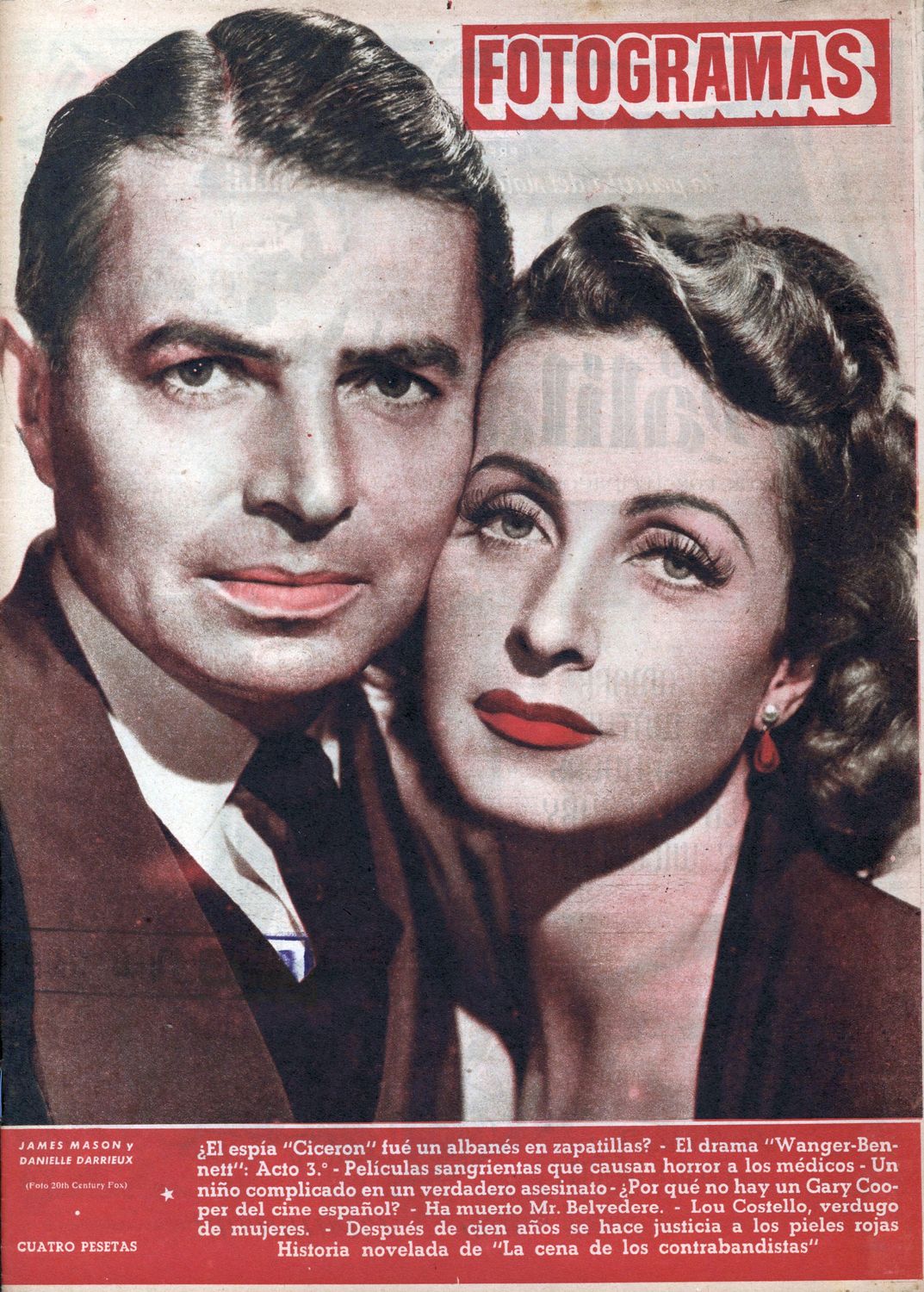 FOTOGRAMAS magazine cover Issue 201 26 September 1952