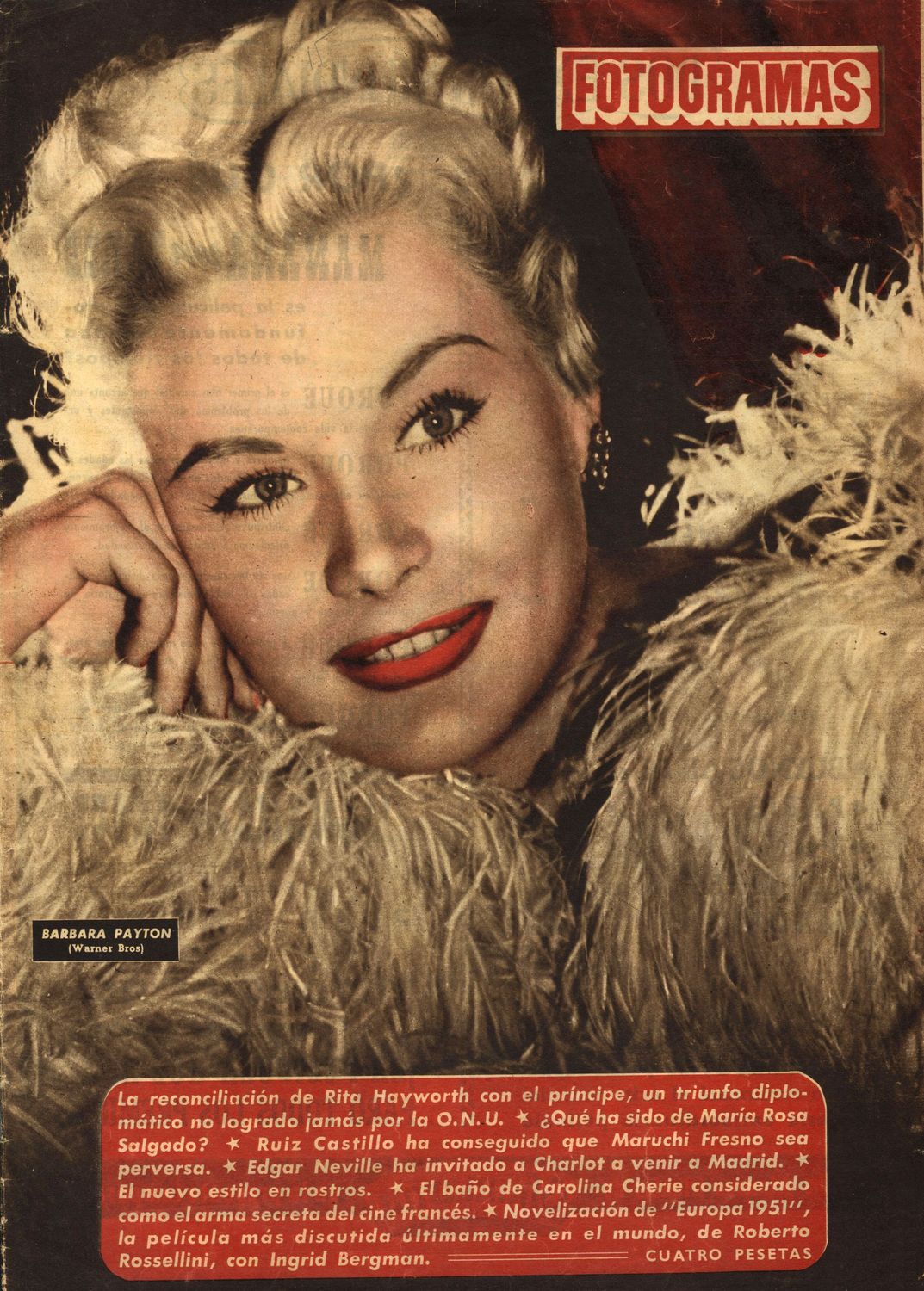 FOTOGRAMAS magazine cover Issue 203 10 October 1952