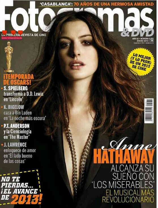 FOTOGRAMAS magazine cover Issue 2031 January 2013