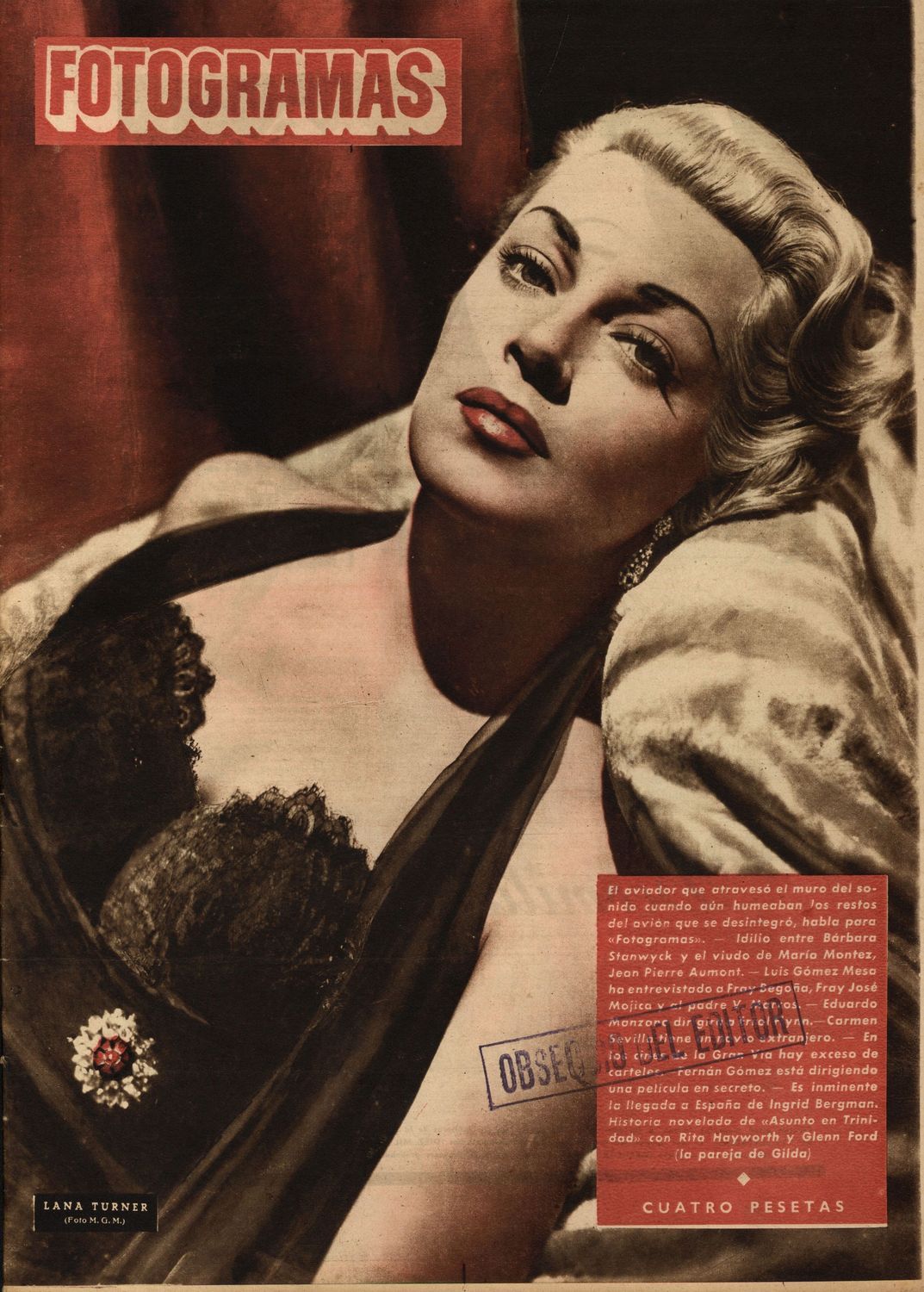 FOTOGRAMAS magazine cover Issue 204 17 October 1952