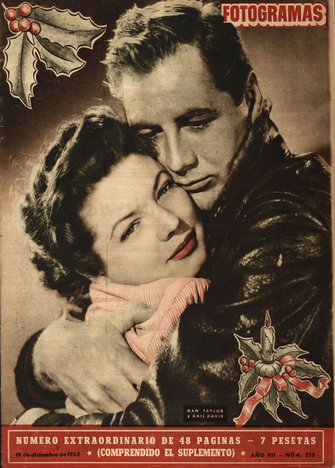 FOTOGRAMAS magazine cover Issue 213 19 December 1952