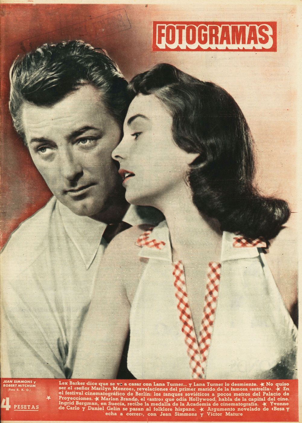 FOTOGRAMAS magazine cover Issue 242 10 July 1953