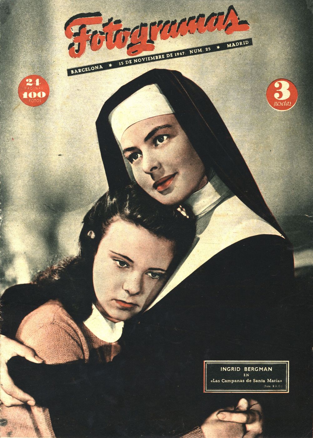 FOTOGRAMAS magazine cover Issue 25 15 November 1947