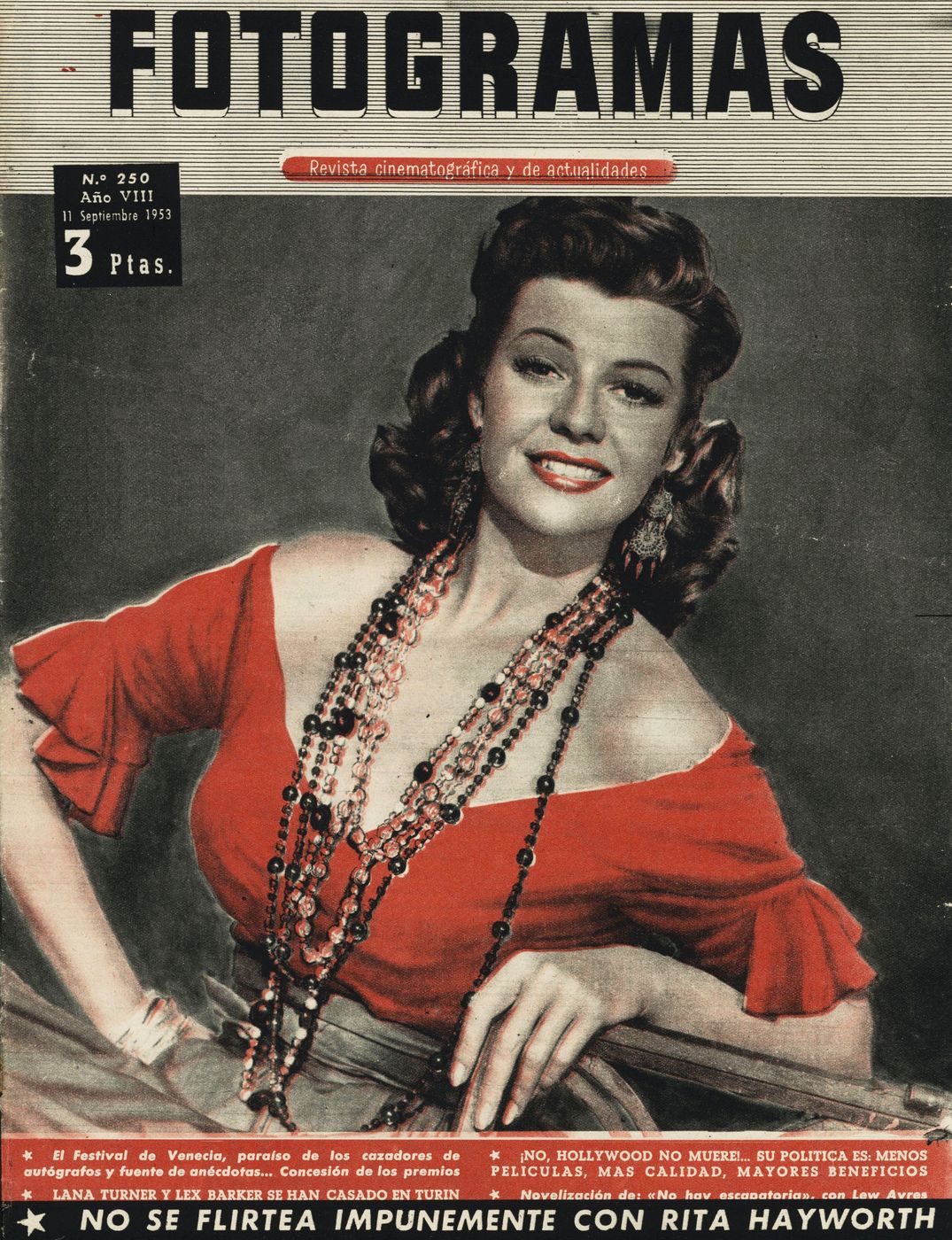 FOTOGRAMAS magazine cover Issue 250 4 September 1953