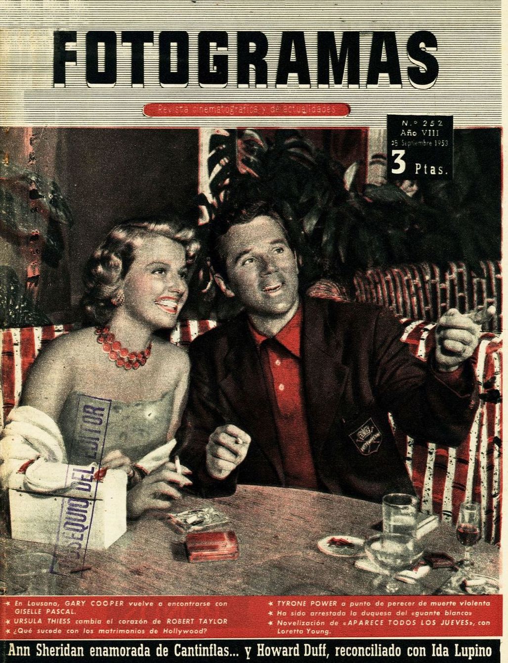 FOTOGRAMAS magazine cover Issue 252 18 September 1953