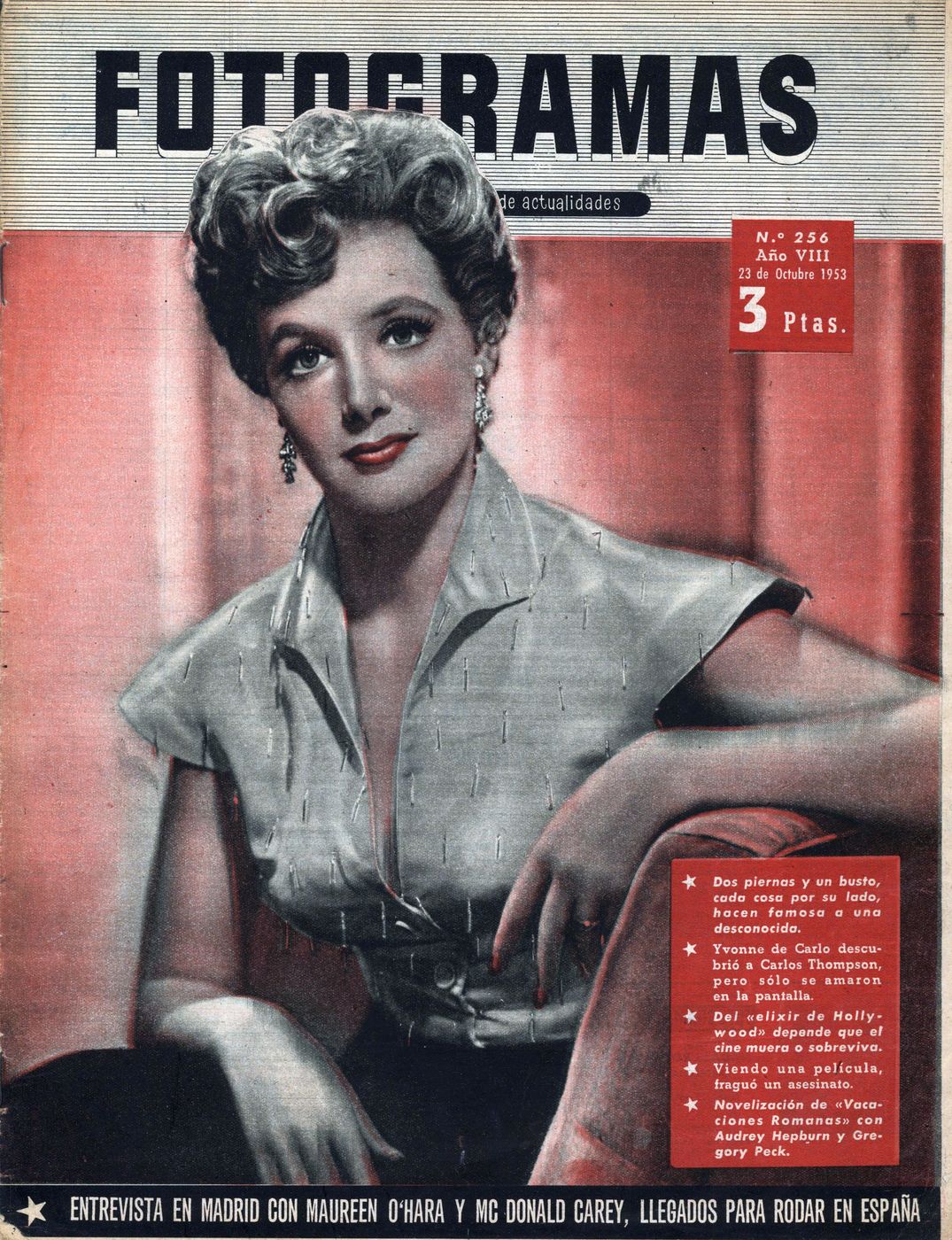 FOTOGRAMAS magazine cover Issue 256 23 October 1953