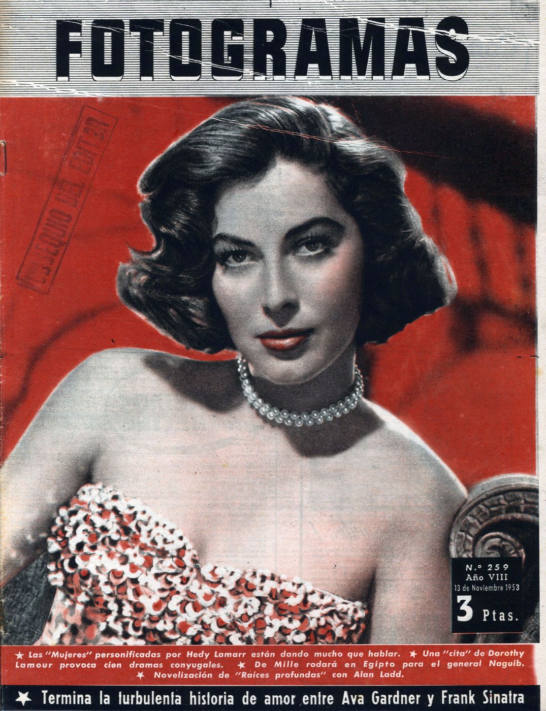 FOTOGRAMAS magazine cover Issue 259 13 November 1953
