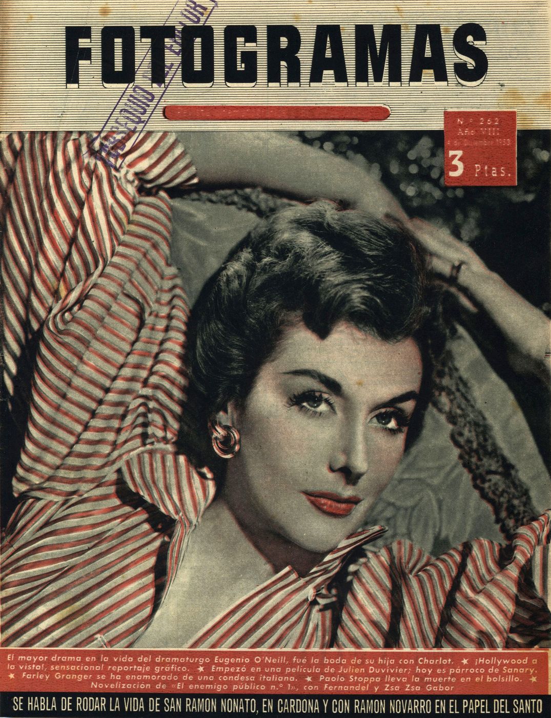 FOTOGRAMAS magazine cover Issue 262 4 December 1953