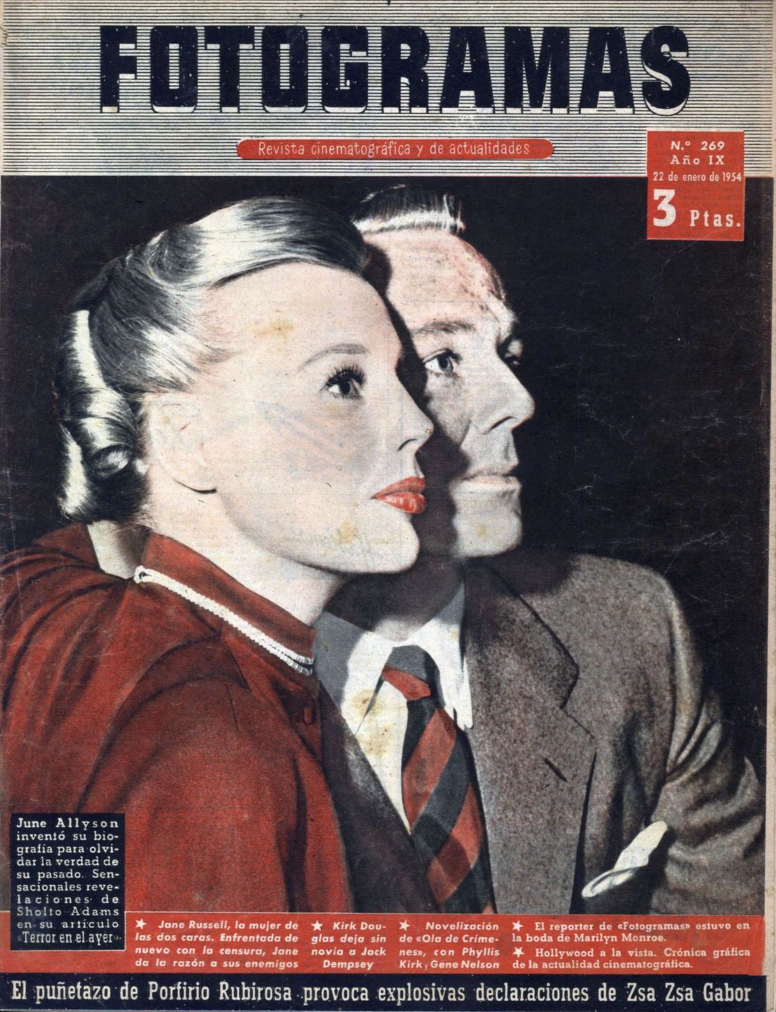 FOTOGRAMAS magazine cover Issue 269 22 January 1954