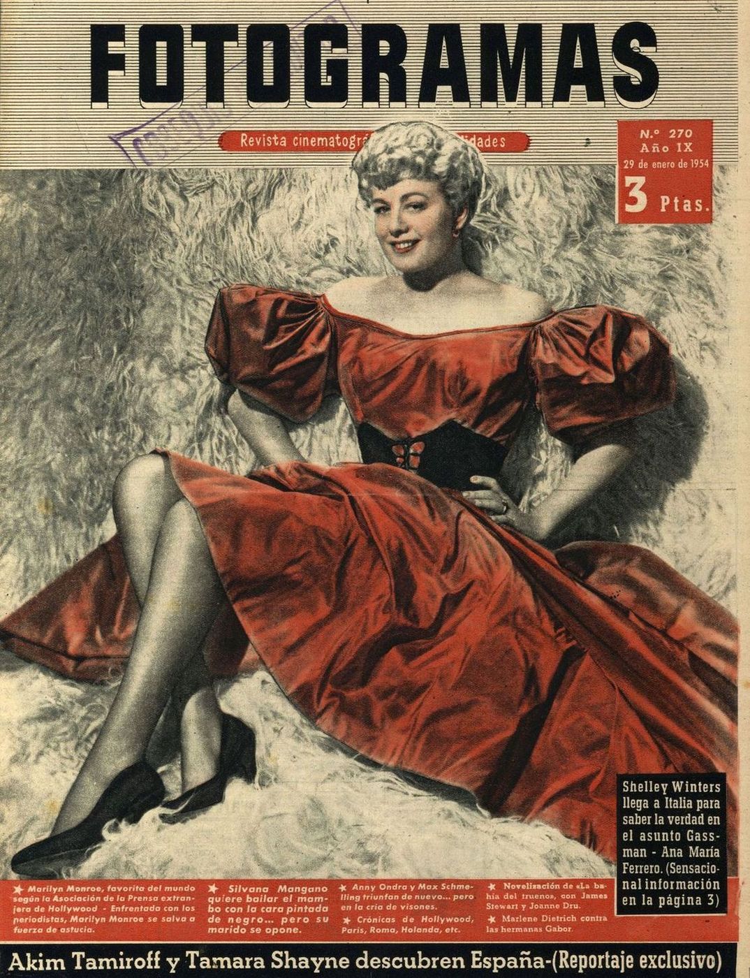 FOTOGRAMAS magazine cover Issue 270 29 January 1954