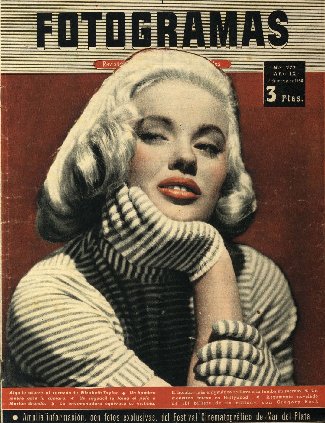 FOTOGRAMAS magazine cover Issue 277 19 March 1954