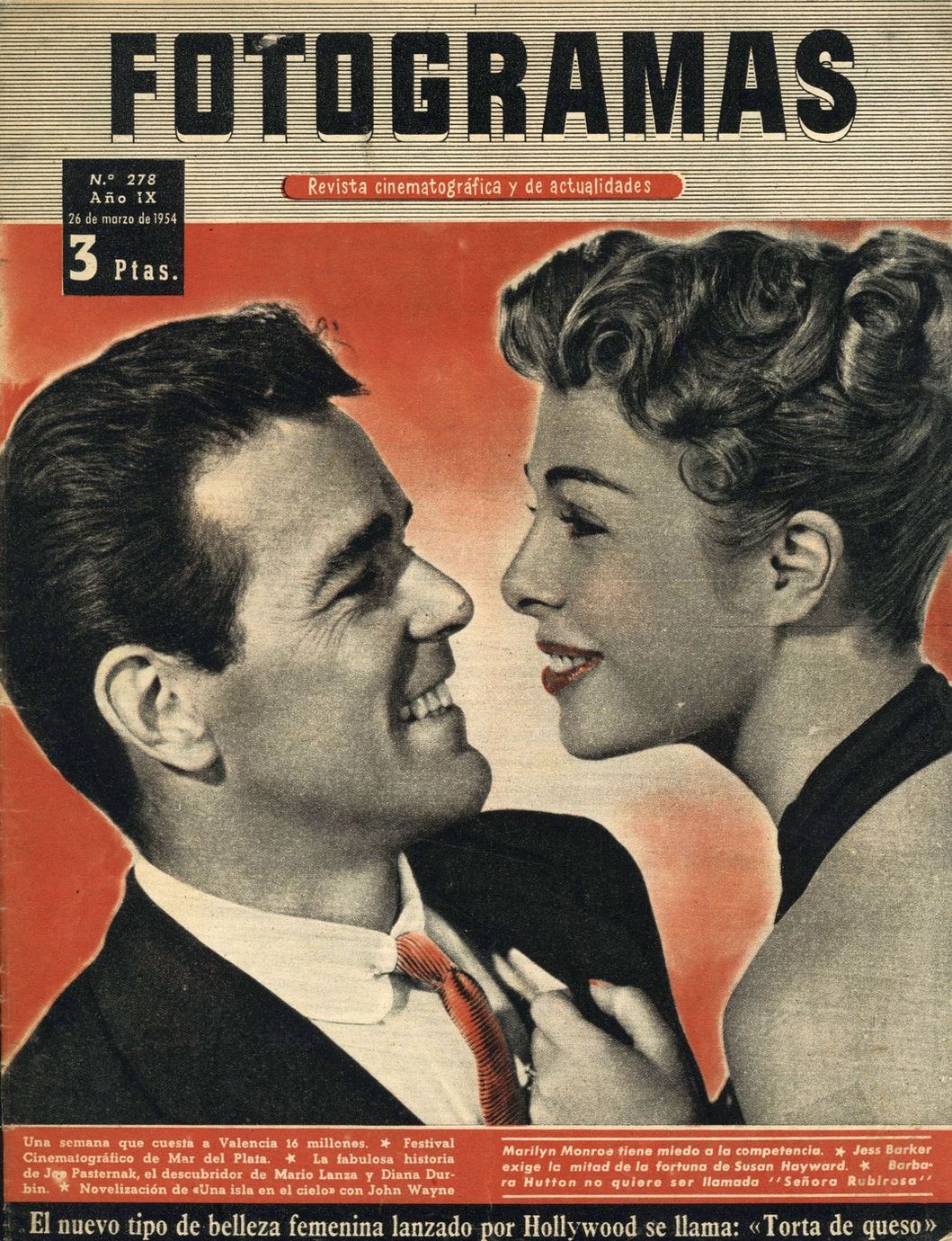 FOTOGRAMAS magazine cover Issue 278 26 March 1954