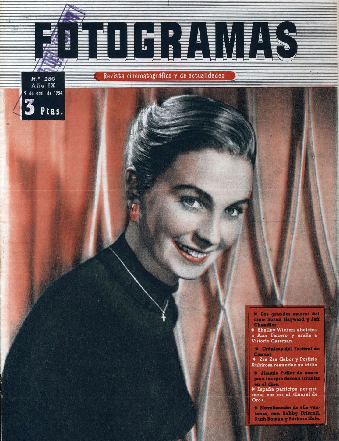 FOTOGRAMAS magazine cover Issue 280 9 April 1954