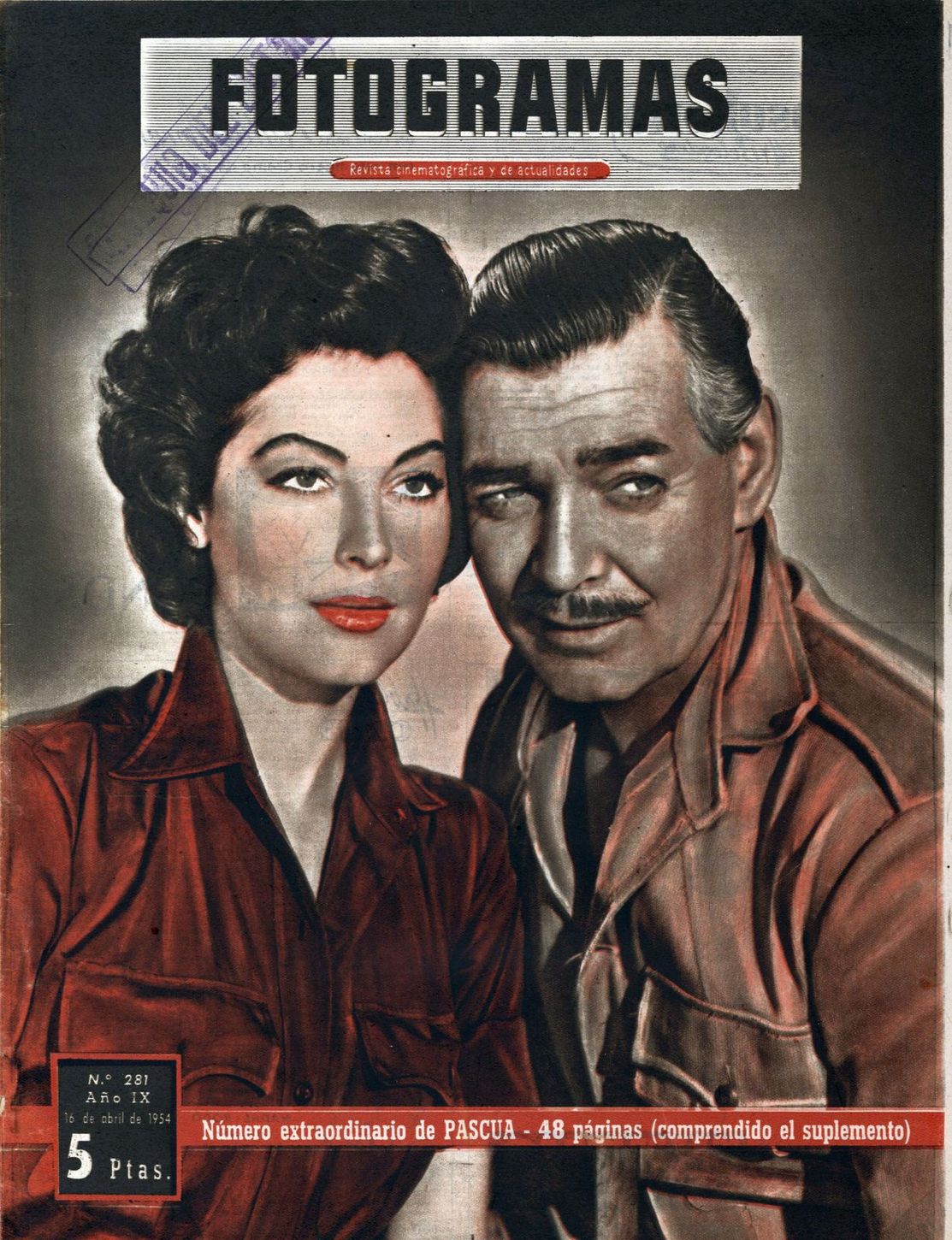 FOTOGRAMAS magazine cover Issue 281 16 April 1954