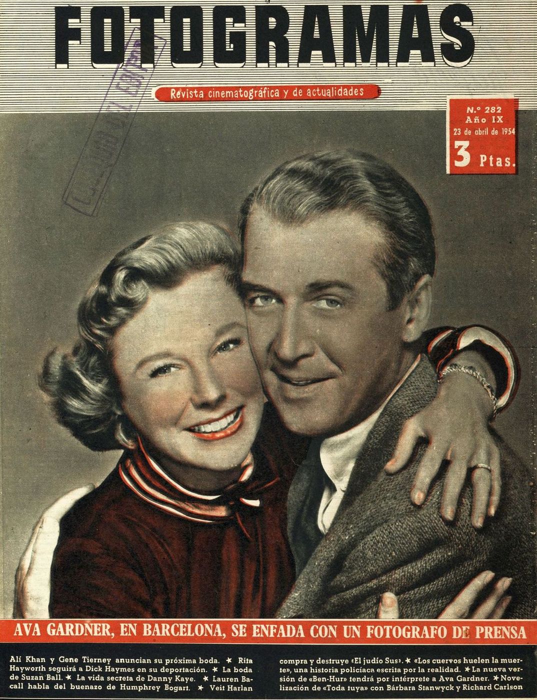 FOTOGRAMAS magazine cover Issue 282 23 April 1954