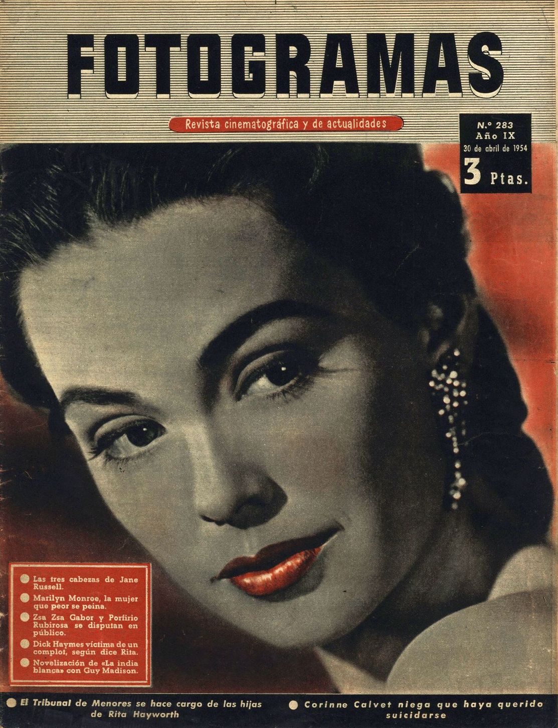 FOTOGRAMAS magazine cover Issue 283 30 April 1954