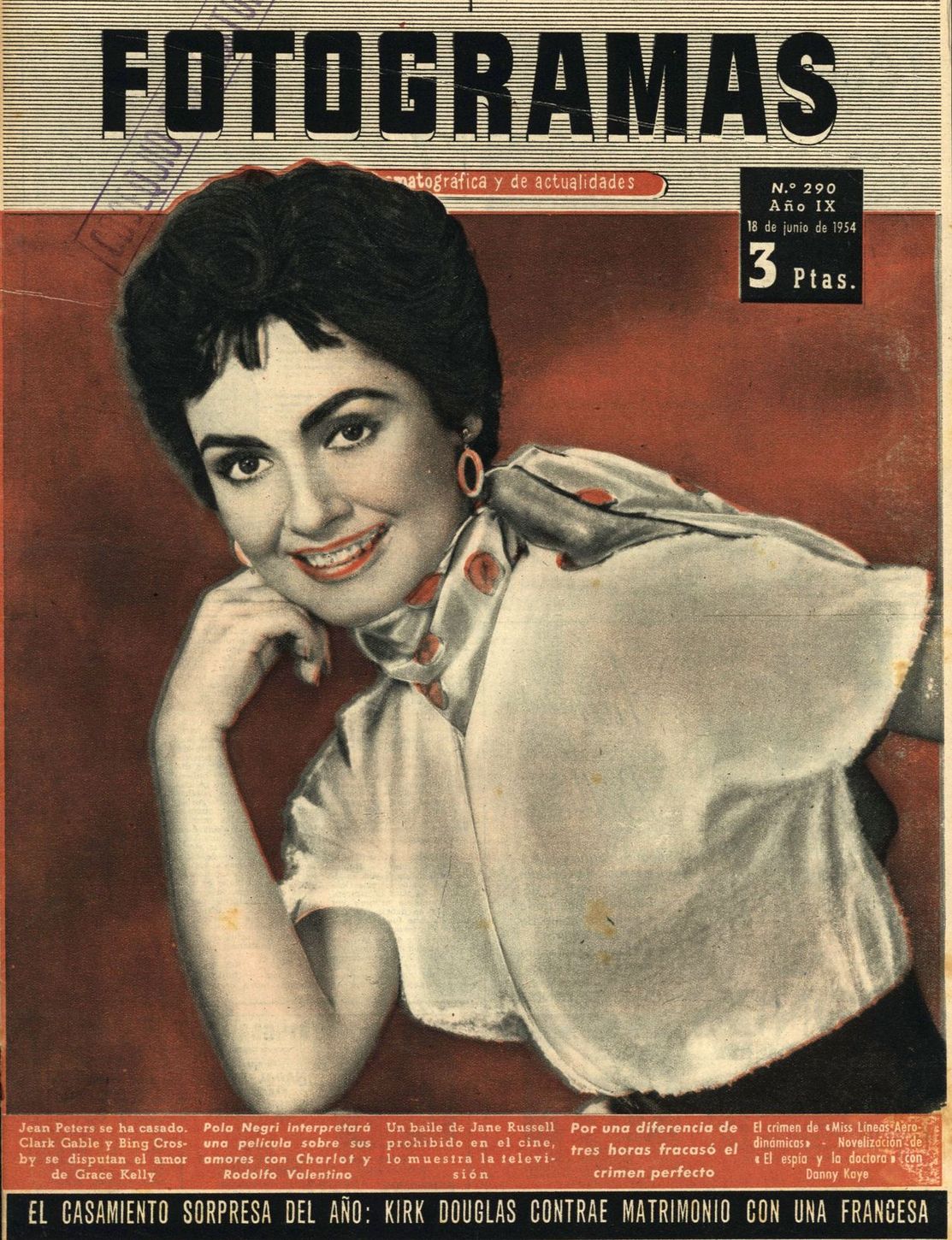 FOTOGRAMAS magazine cover Issue 290 18 June 1954
