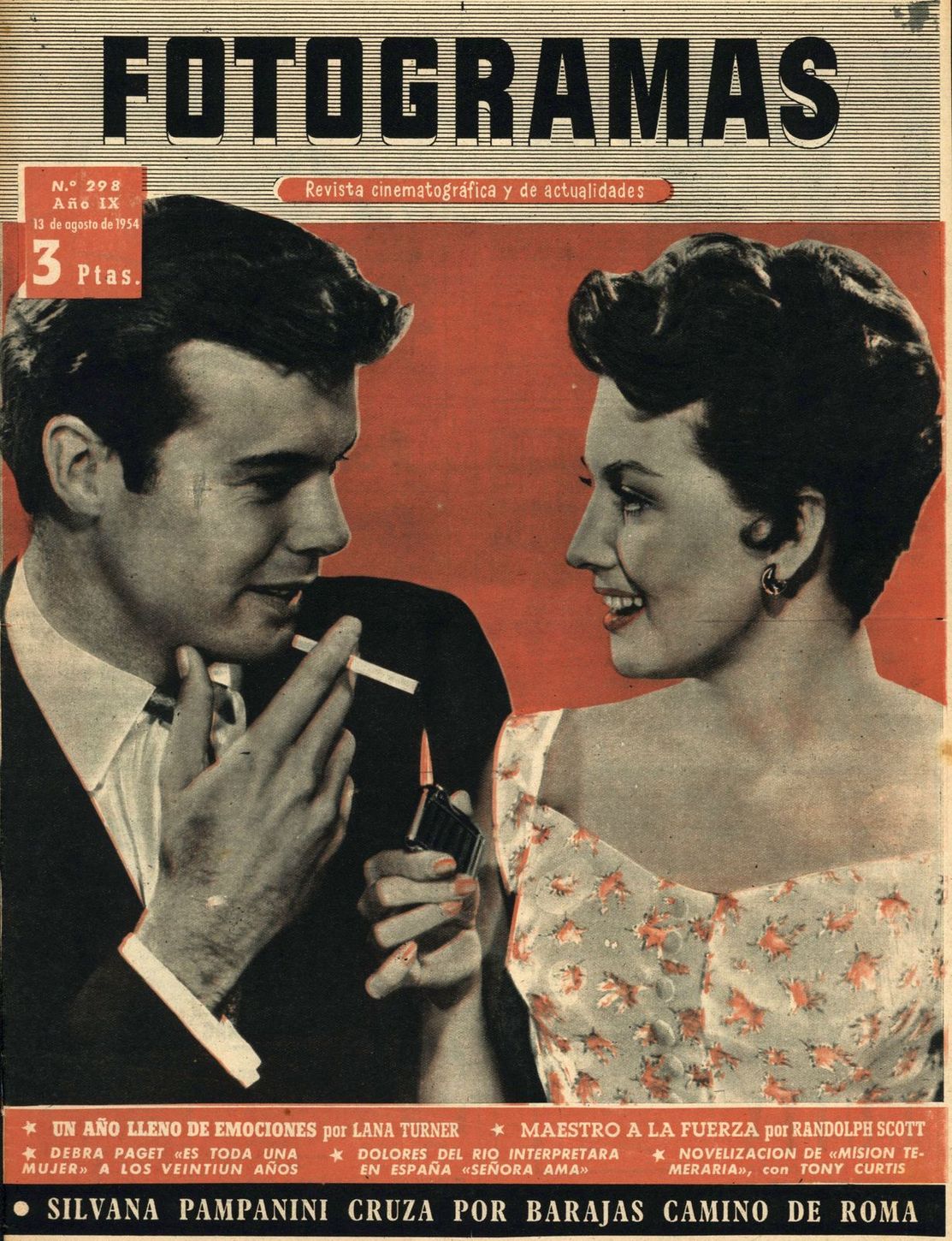 FOTOGRAMAS magazine cover Issue 298 13 August 1954