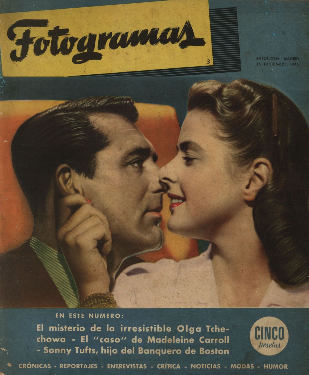 FOTOGRAMAS magazine cover Issue 3 15 December 1946