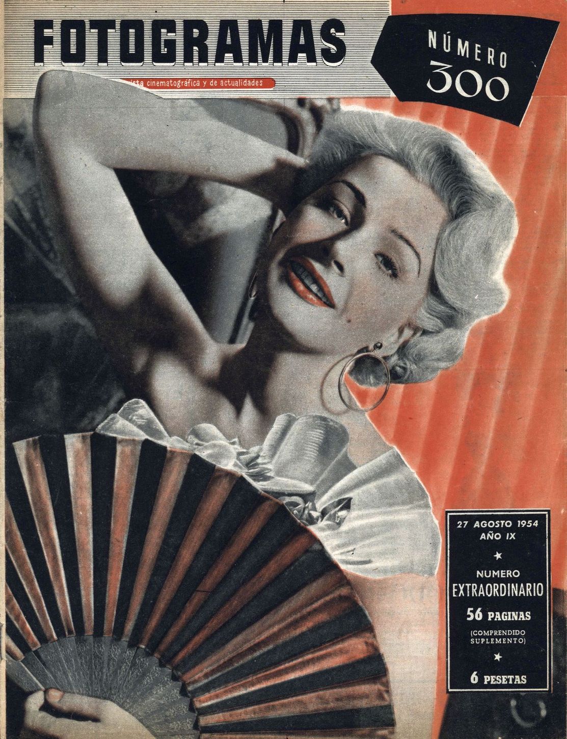 FOTOGRAMAS magazine cover Issue 300 27 August 1954