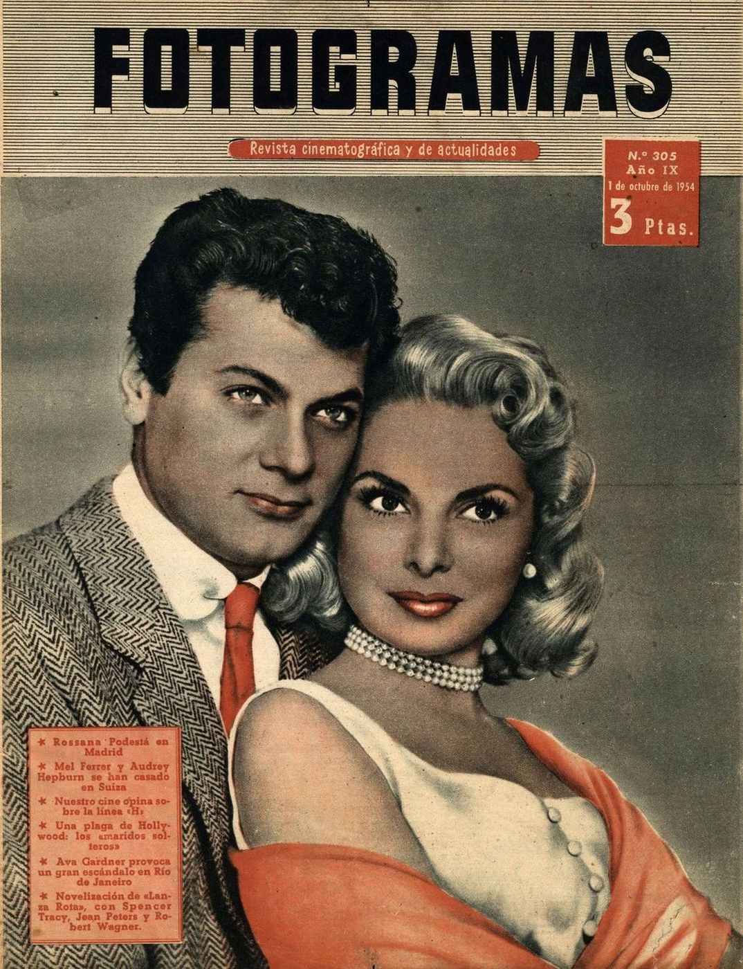 FOTOGRAMAS magazine cover Issue 305 1 October 1954