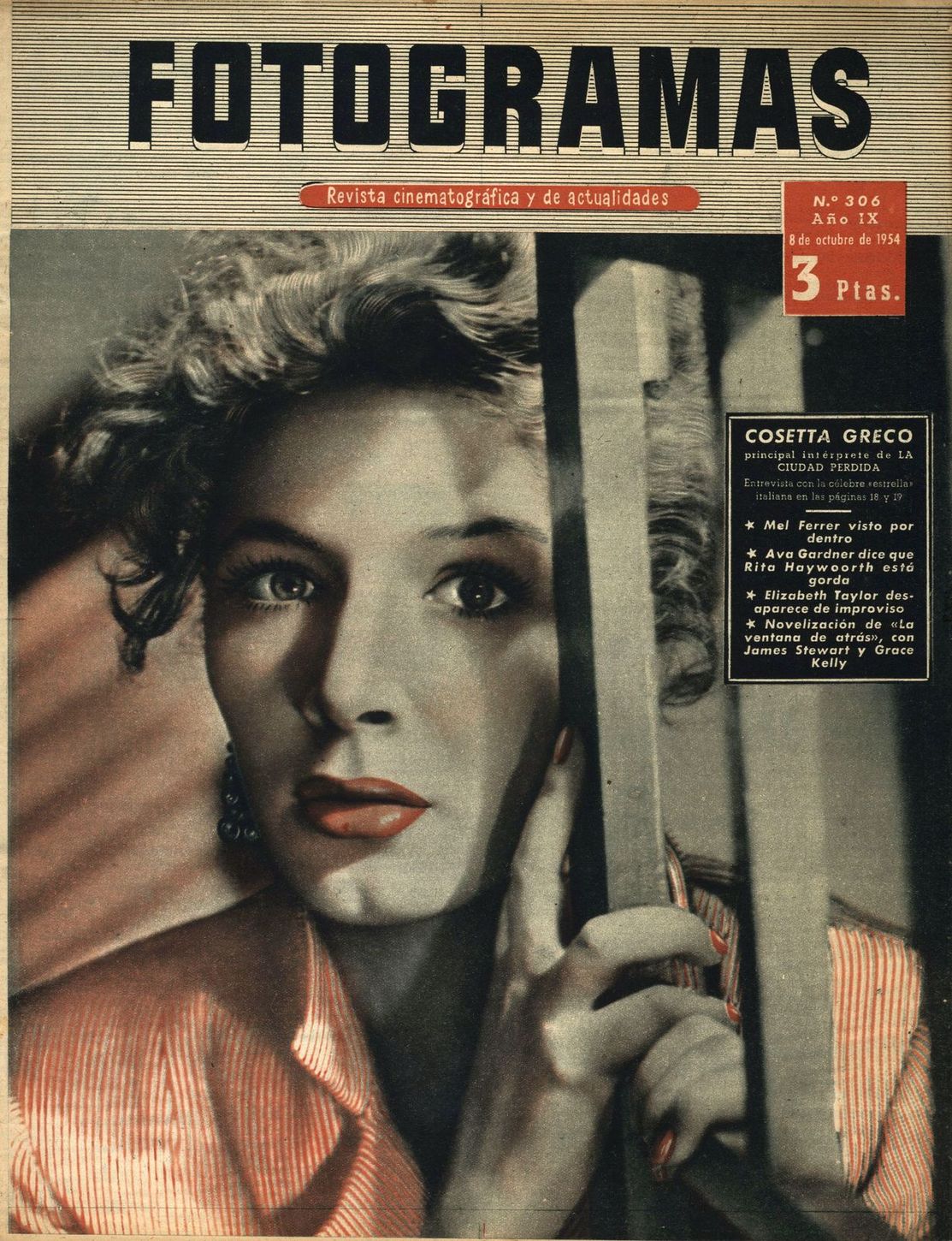 FOTOGRAMAS magazine cover Issue 306 8 October 1954