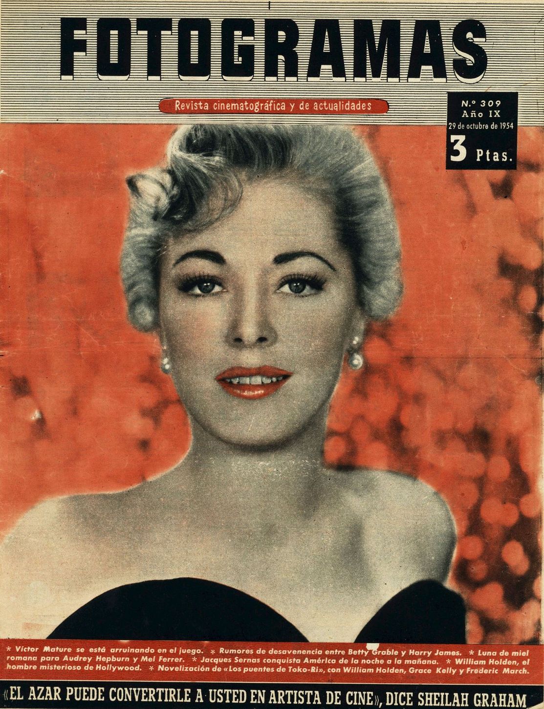 FOTOGRAMAS magazine cover Issue 309 29 October 1954