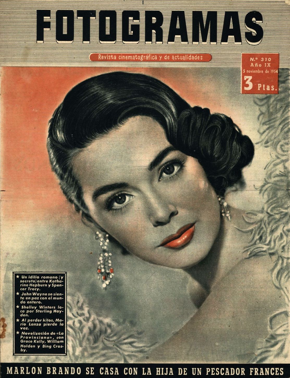 FOTOGRAMAS magazine cover Issue 310 5 November 1954