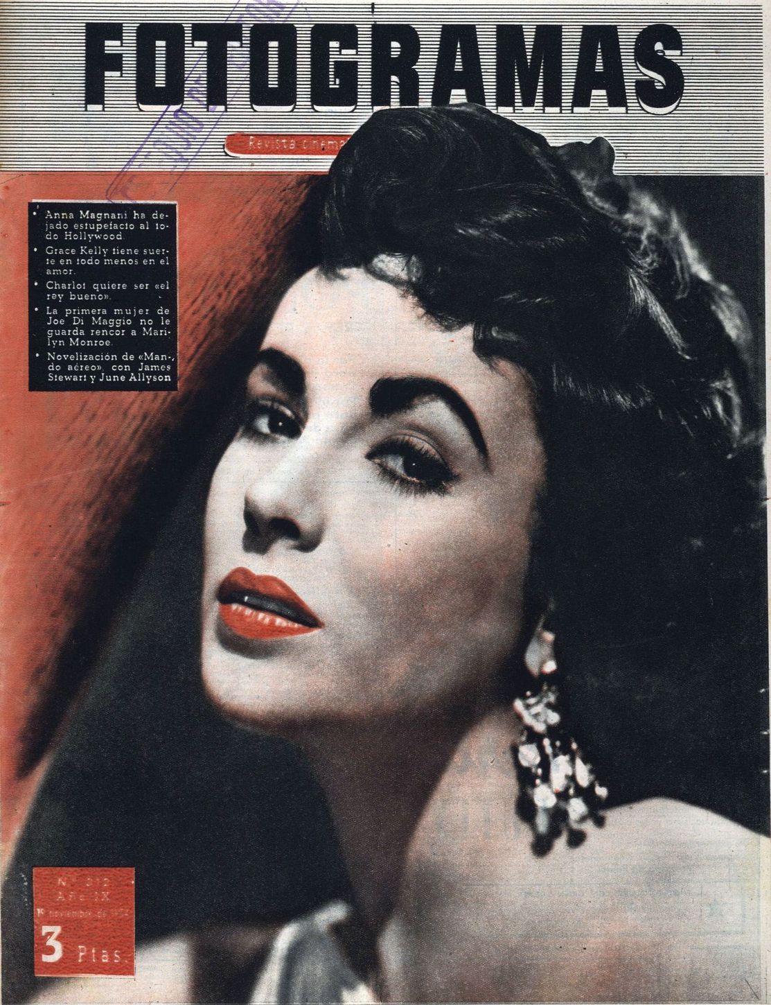 FOTOGRAMAS magazine cover Issue 312 19 November 1954