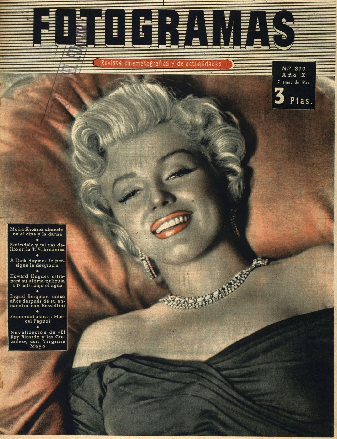 FOTOGRAMAS magazine cover Issue 319 7 January 1955