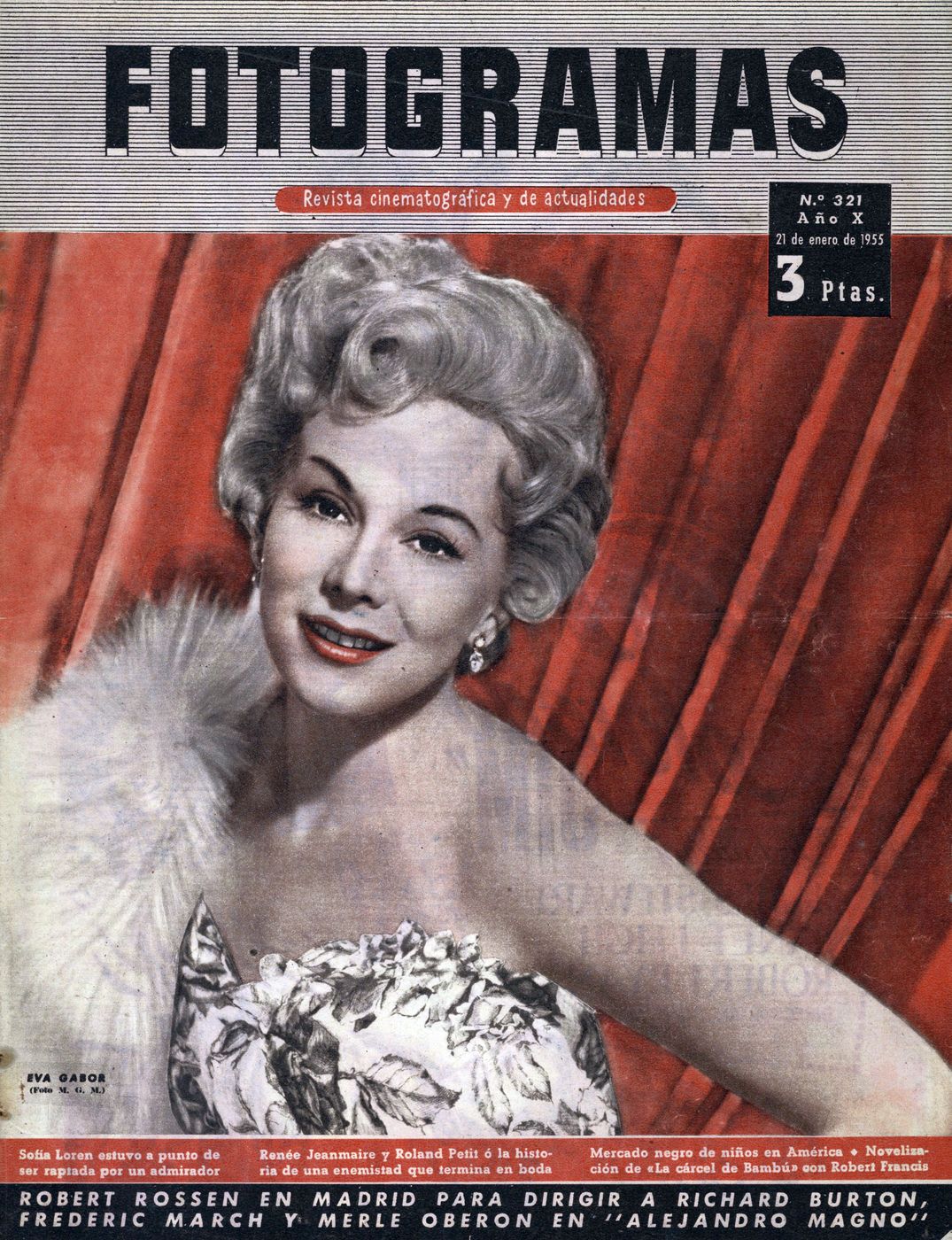 FOTOGRAMAS magazine cover Issue 321 21 January 1955