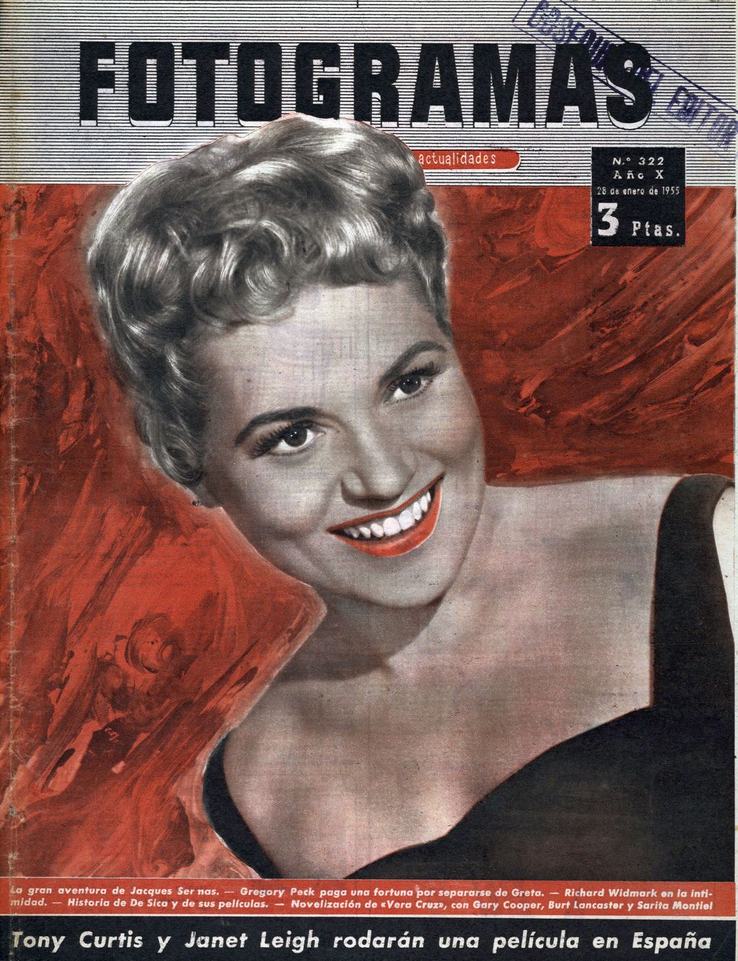 FOTOGRAMAS magazine cover Issue 322 28 January 1955