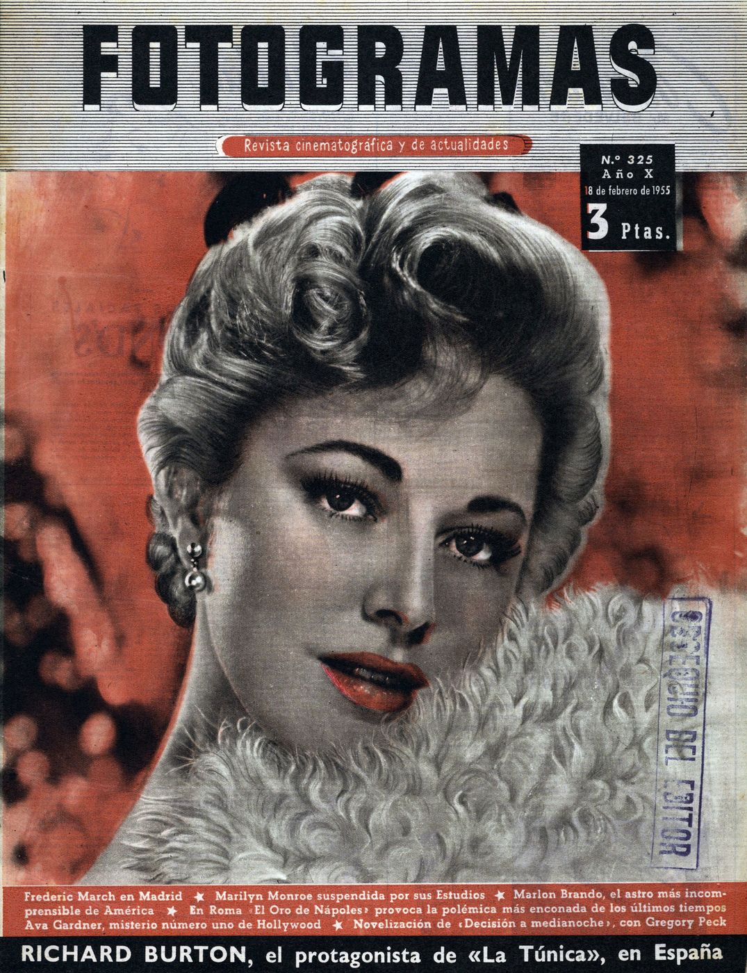 FOTOGRAMAS magazine cover Issue 325 18 February 1955