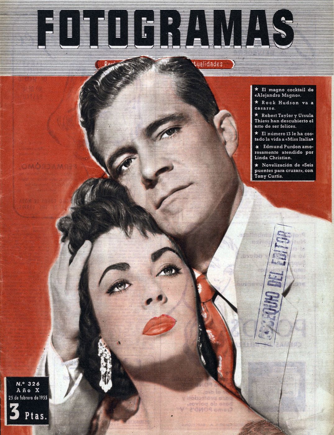 FOTOGRAMAS magazine cover Issue 326 25 February 1955