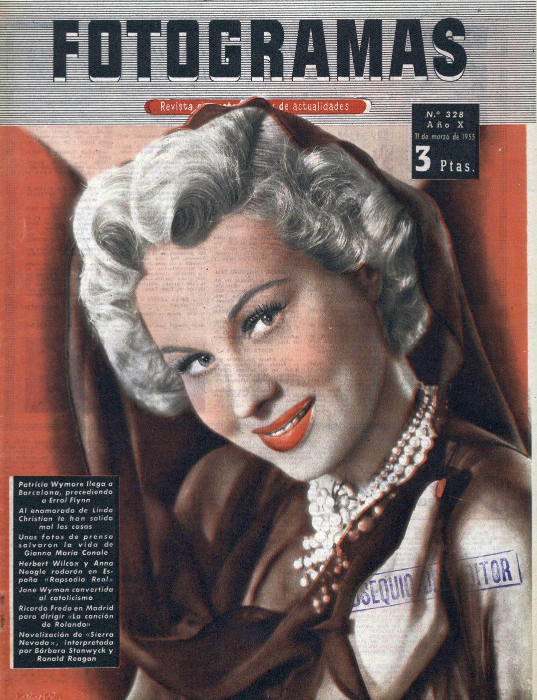 FOTOGRAMAS magazine cover Issue 328 10 March 1955