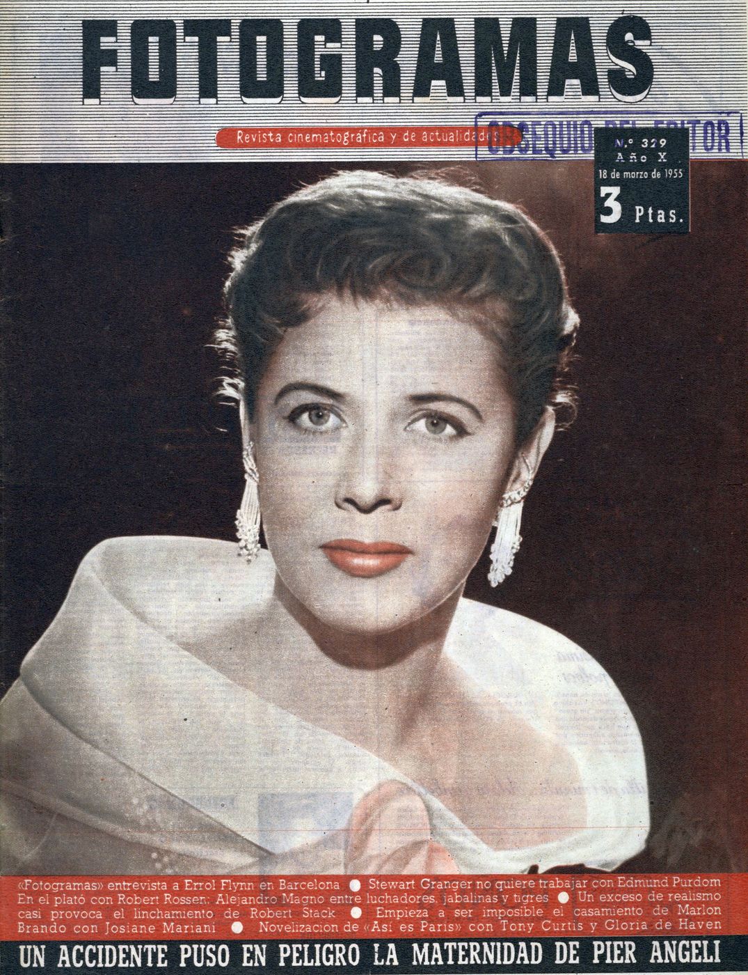 FOTOGRAMAS magazine cover Issue 329 17 March 1955