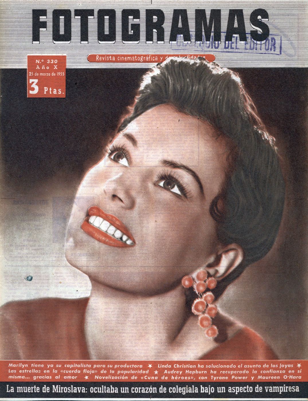 FOTOGRAMAS magazine cover Issue 330 24 March 1955